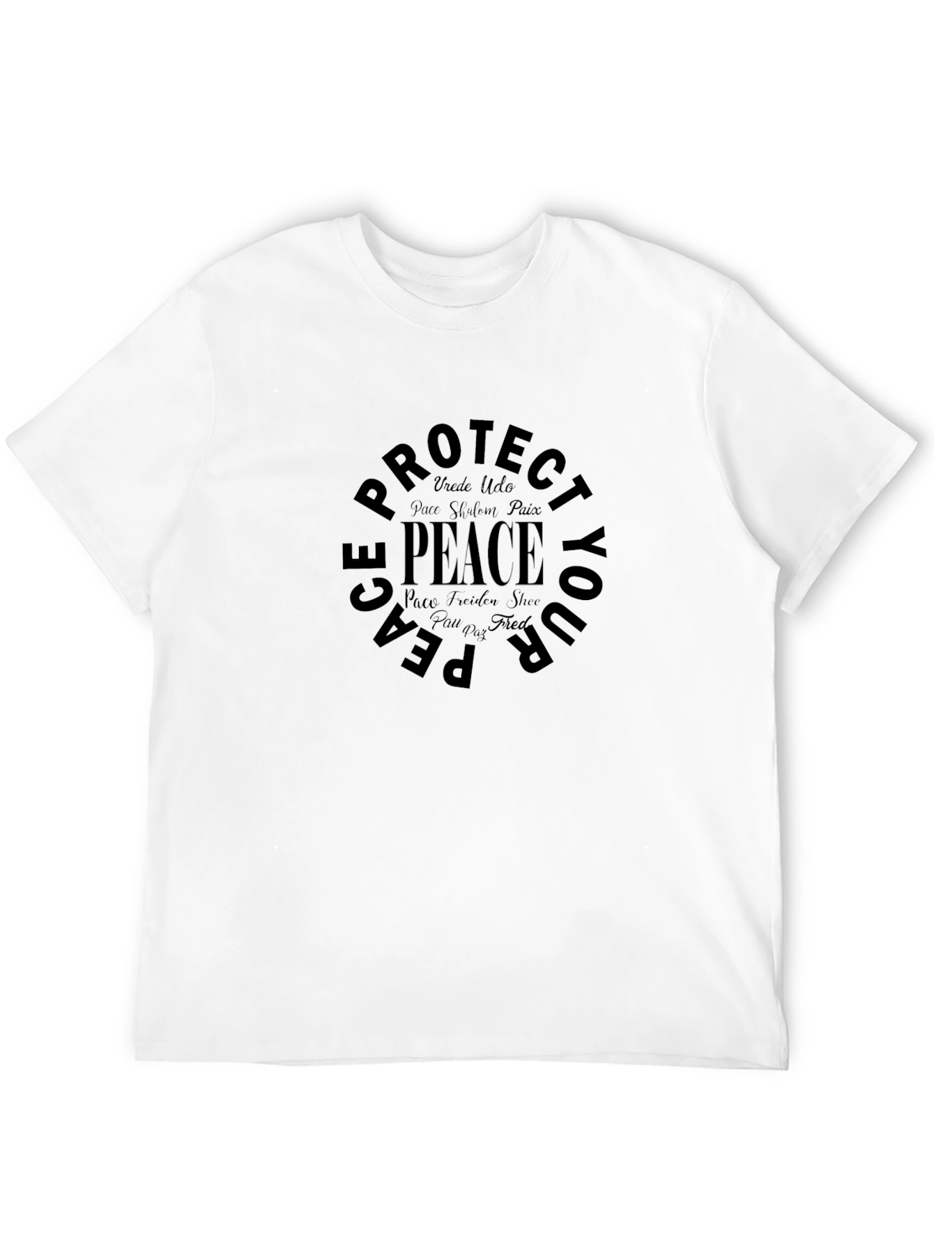 Peace Protect T-Shirt - Black Graphic Tee