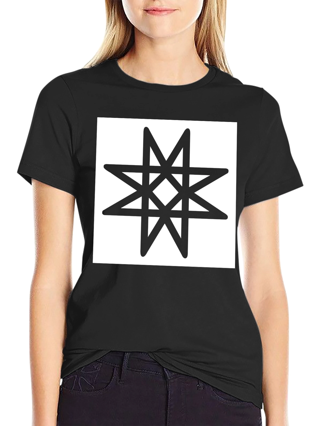 Black T-Shirt with Star of Lada Graphic Tee