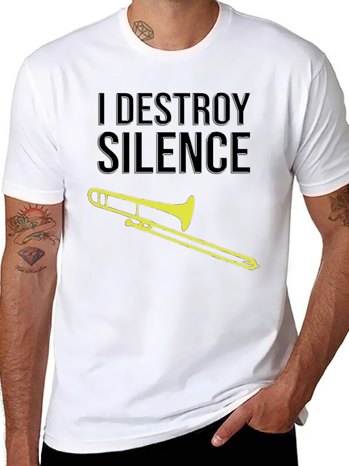 I Destroy Silence Trombone Graphic Tee