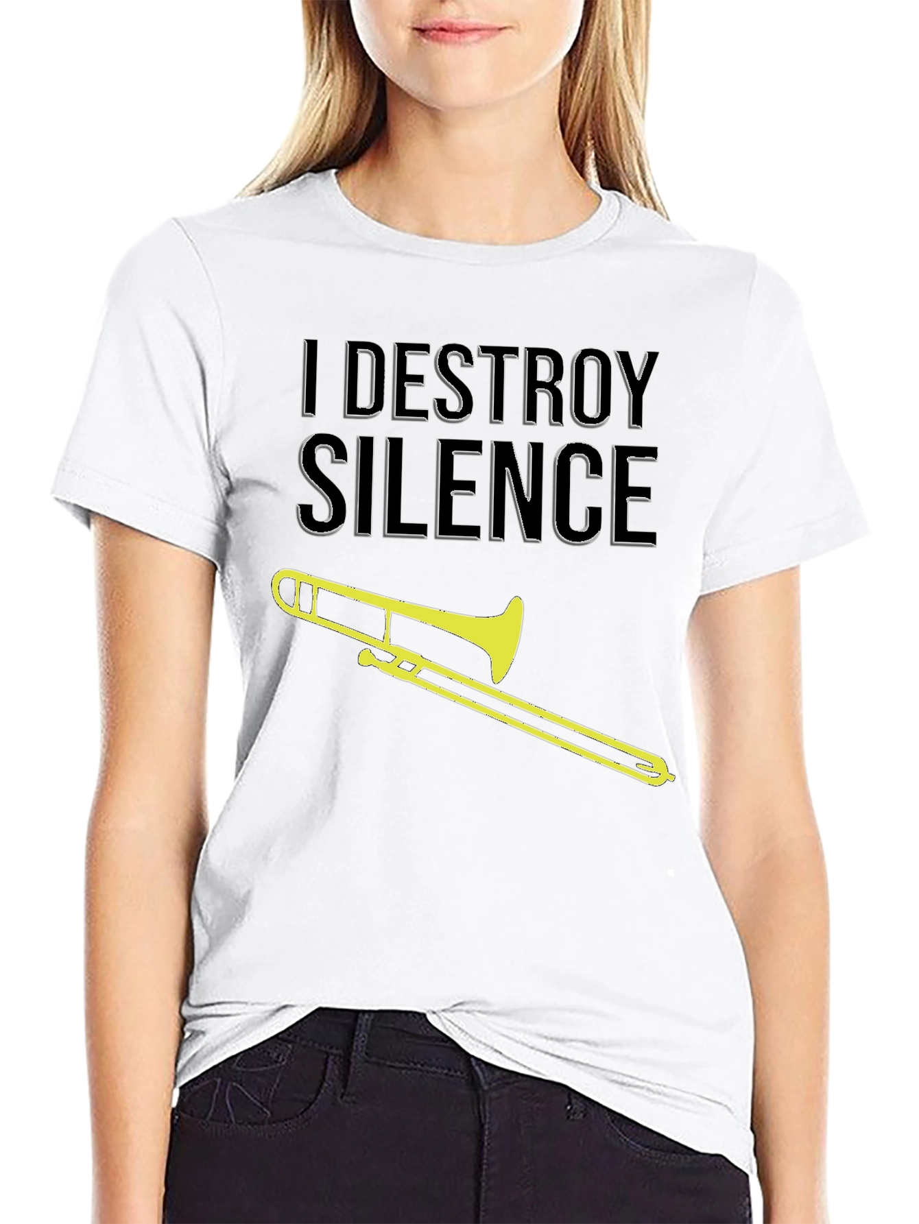 I Destroy Silence Trombone Graphic Tee