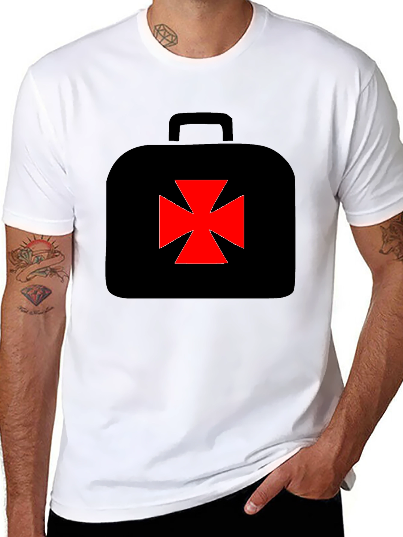 Black First Aid Kit Graphic T-Shirt
