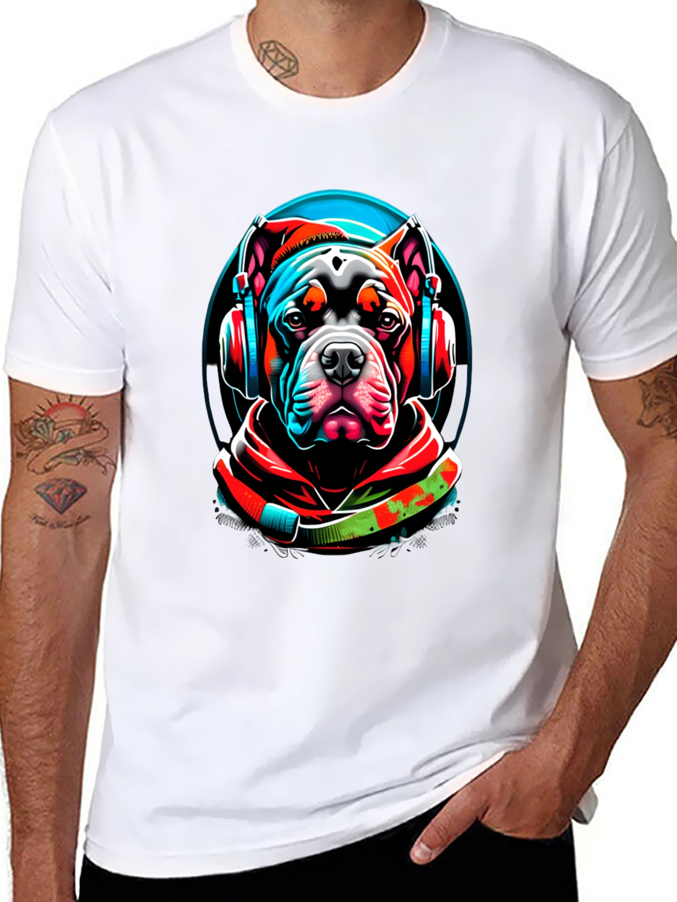 Dog DJ Graphic T-Shirt - Cool Canine Style