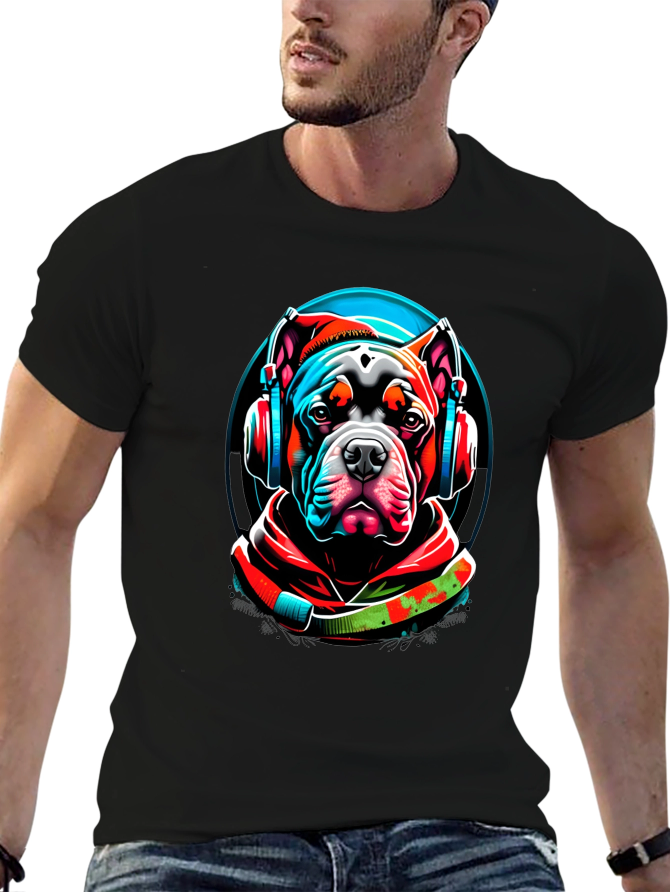 Dog DJ Graphic T-Shirt - Cool Canine Style