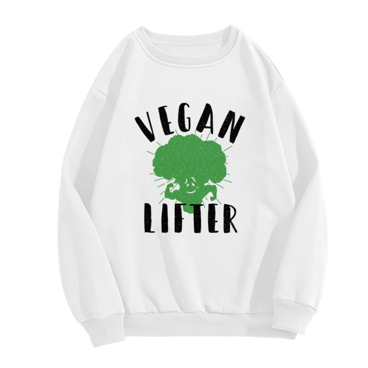 VEGAN GAINS - Flexing Broccoli Bodybuilder Graphic ԲÁìÎÀÒÂ | Unisex Pullover Sweatshirt