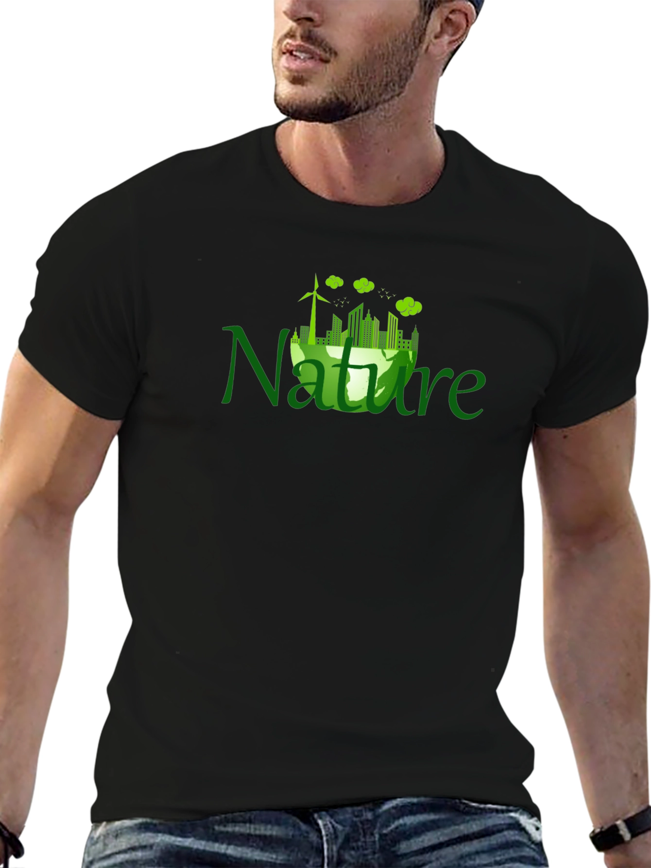 Nature Graphic Black T-Shirt
