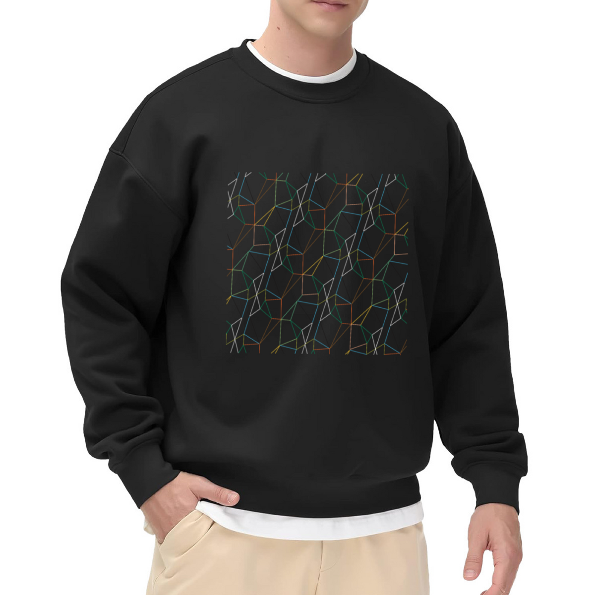 Diamond Geometric Tessellation Graphic ԲÁìÎÀÒÂ - Unique Design Pullover Sweatshirt