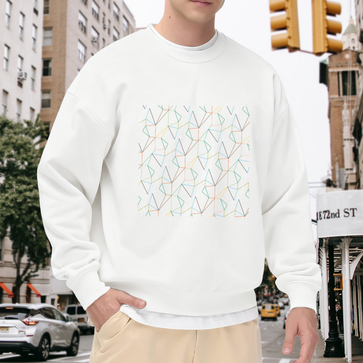 Diamond Geometric Tessellation Graphic ԲÁìÎÀÒÂ - Unique Design Pullover Sweatshirt