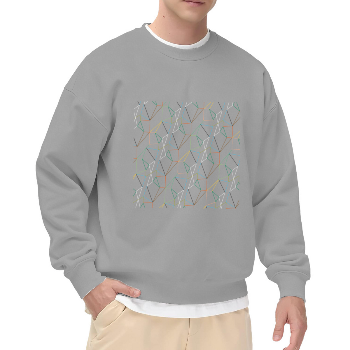 Diamond Geometric Tessellation Graphic ԲÁìÎÀÒÂ - Unique Design Pullover Sweatshirt