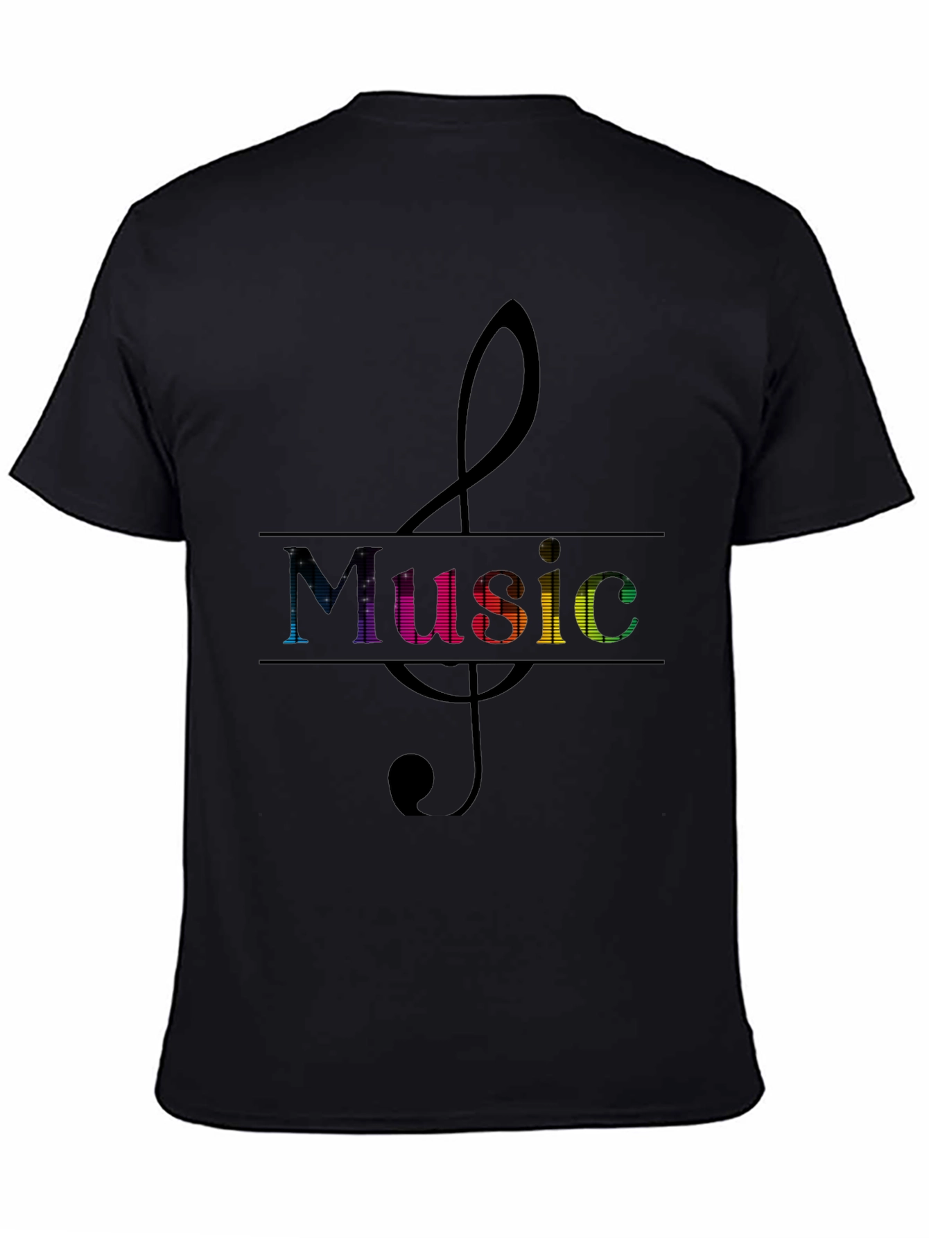 Music Clef Graphic Tee - Mens Black T-Shirt