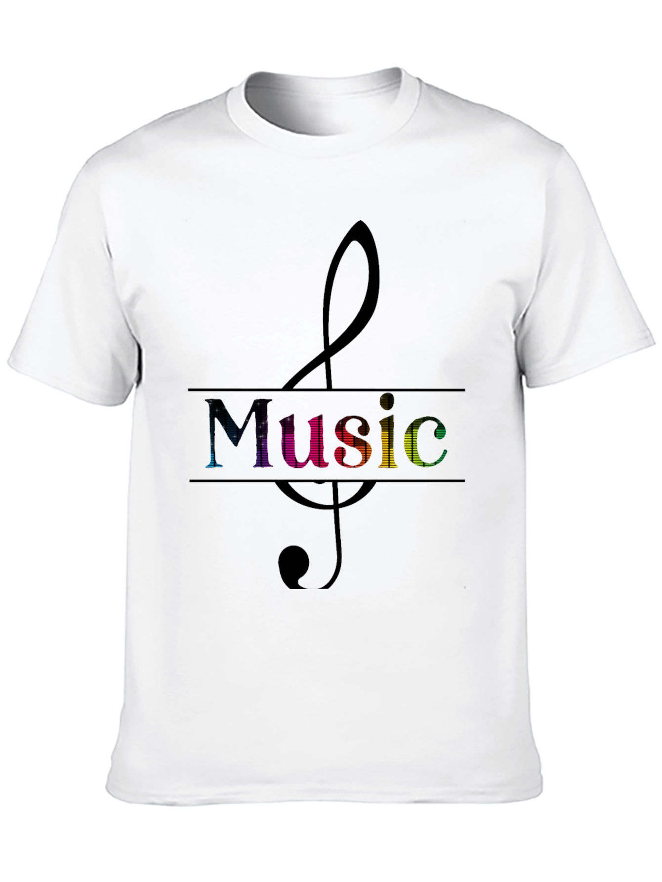Music Clef Graphic Tee - Mens Black T-Shirt
