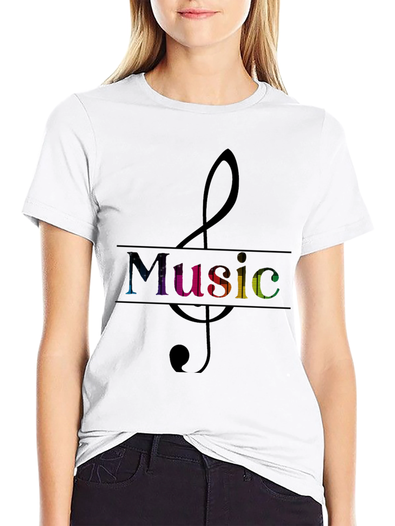 Music Clef Graphic Tee - Mens Black T-Shirt