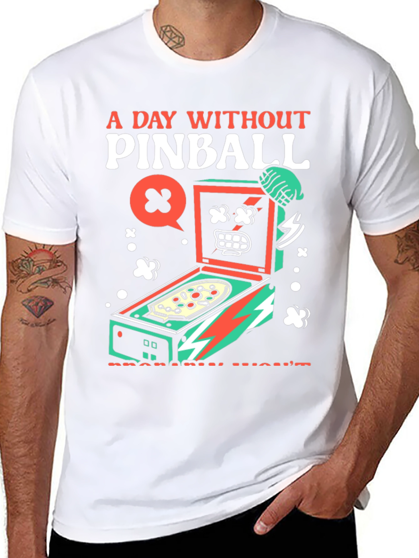 Pinball Graphic Tee - A Day Without Pinball