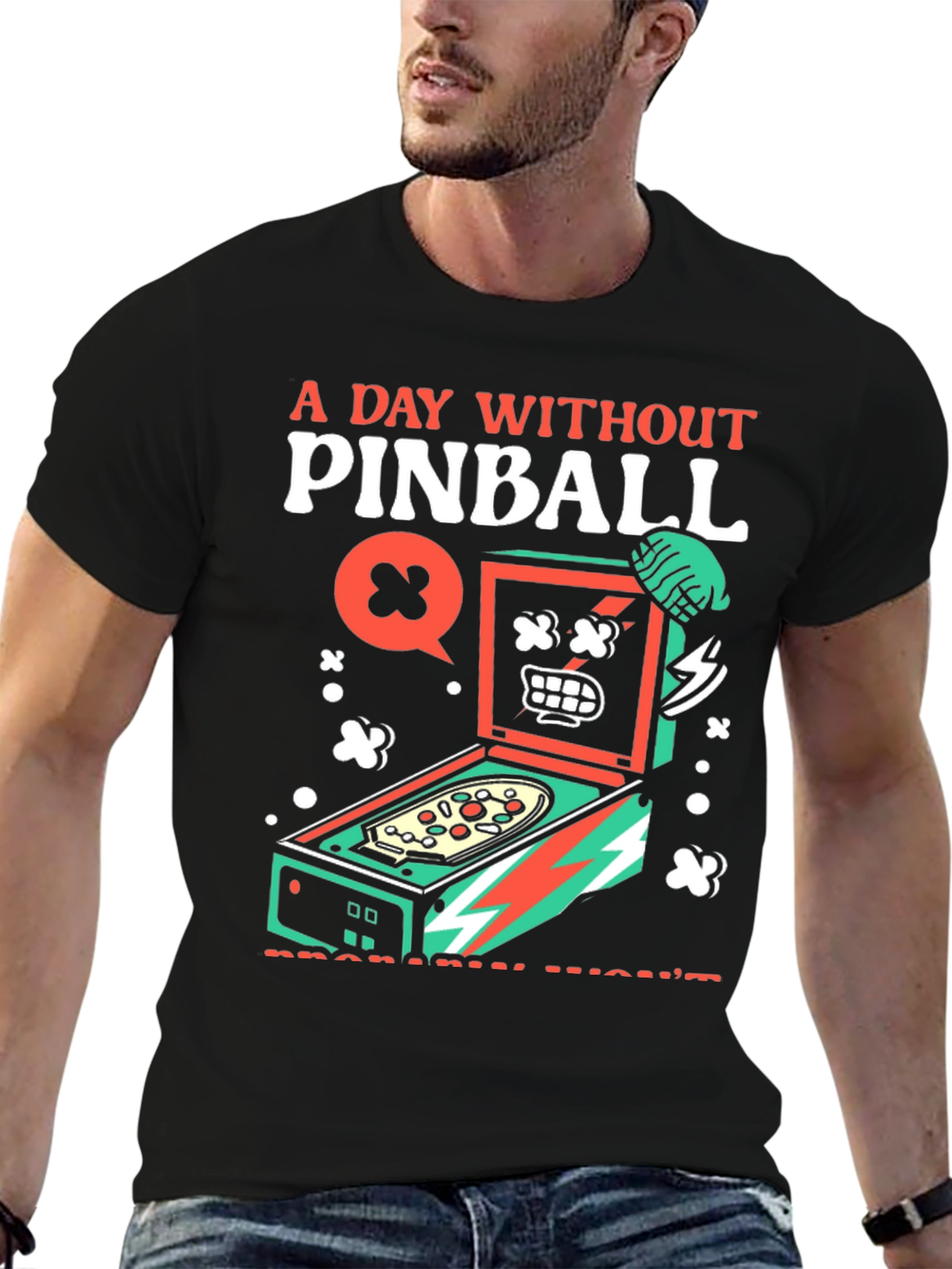 Pinball Graphic Tee - A Day Without Pinball