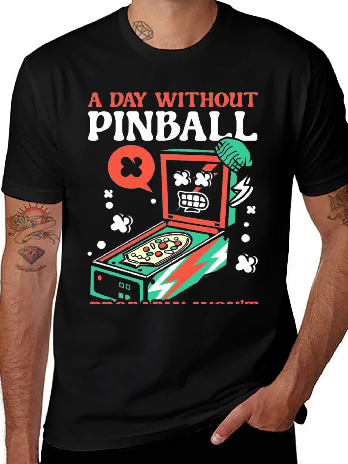 Pinball Graphic Tee - A Day Without Pinball