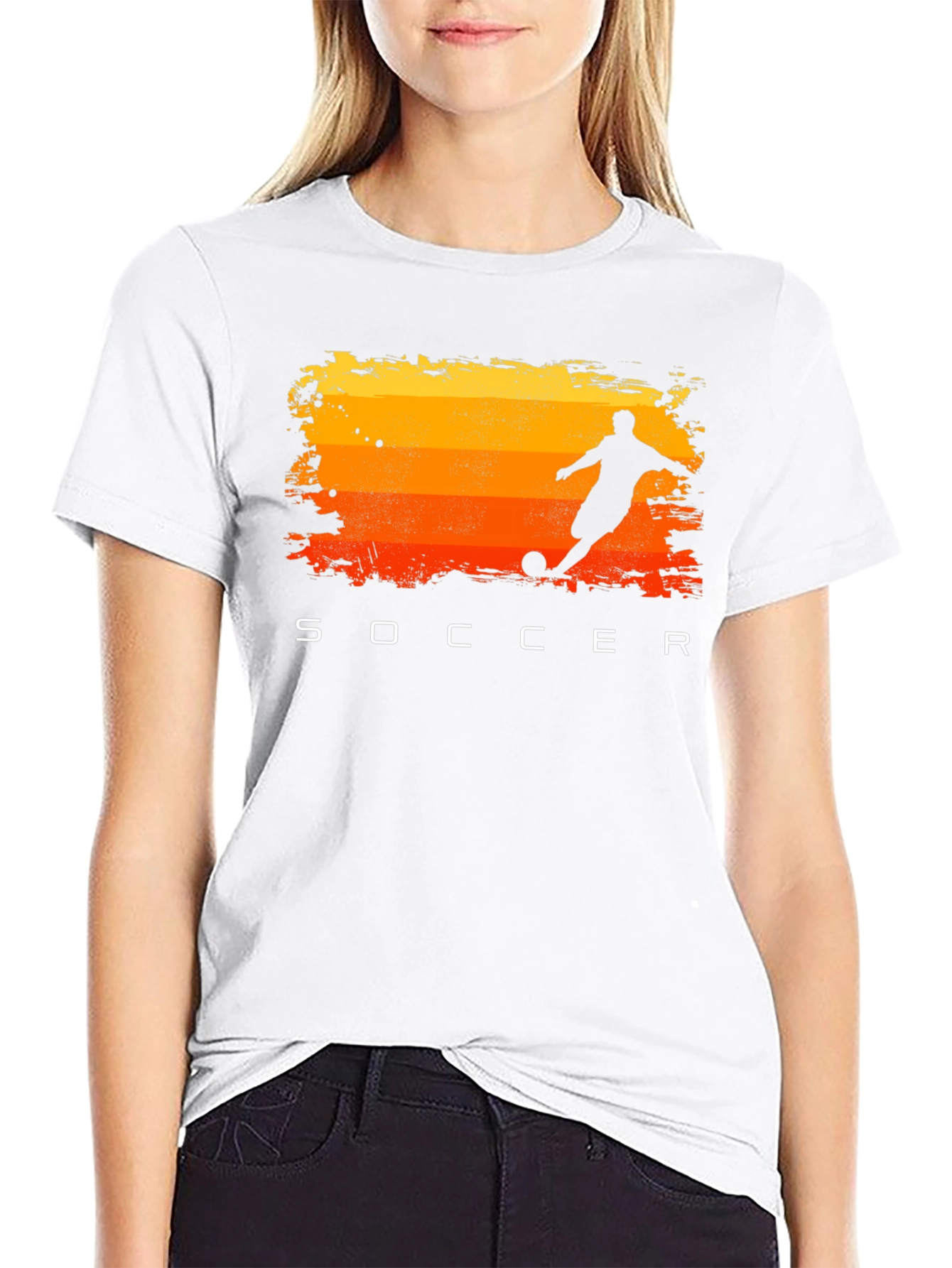 Soccer Sunset Graphic Tee - Black