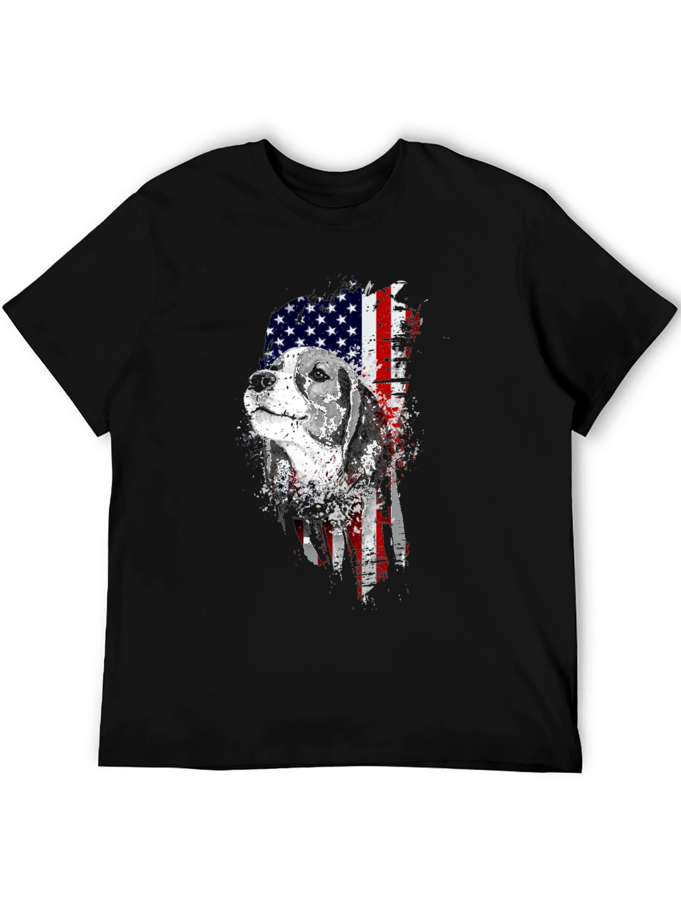 Patriotic Beagle Dog American Flag Graphic Tee