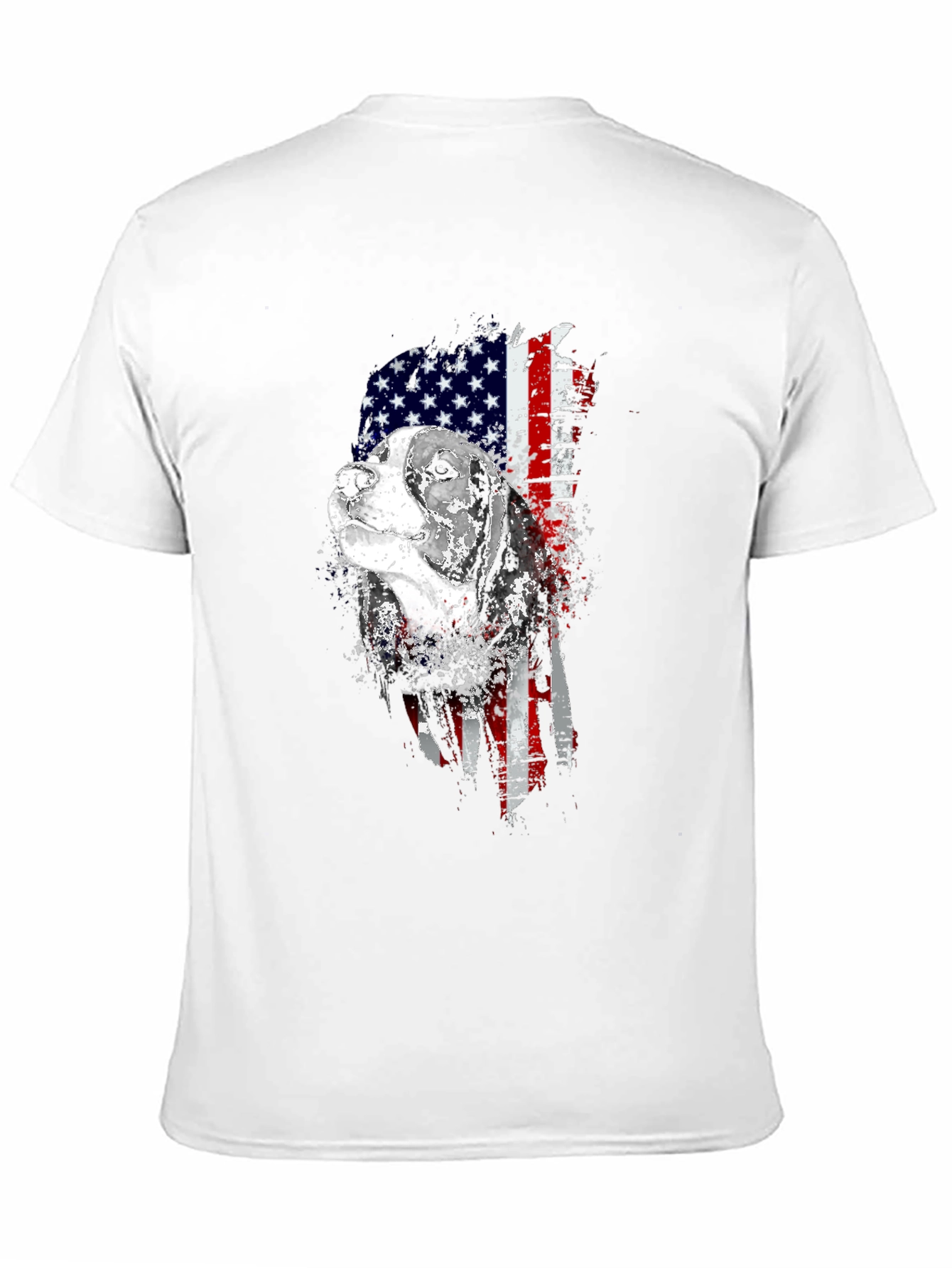Patriotic Beagle Dog American Flag Graphic Tee