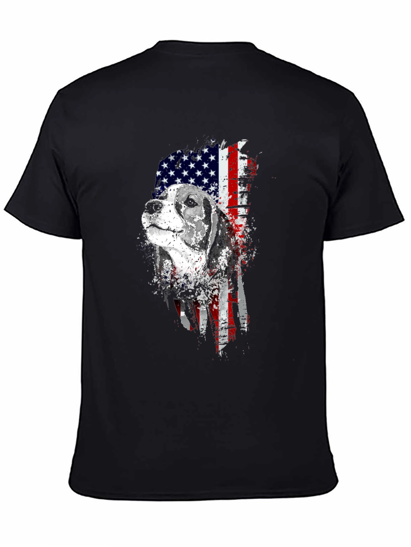 Patriotic Beagle Dog American Flag Graphic Tee