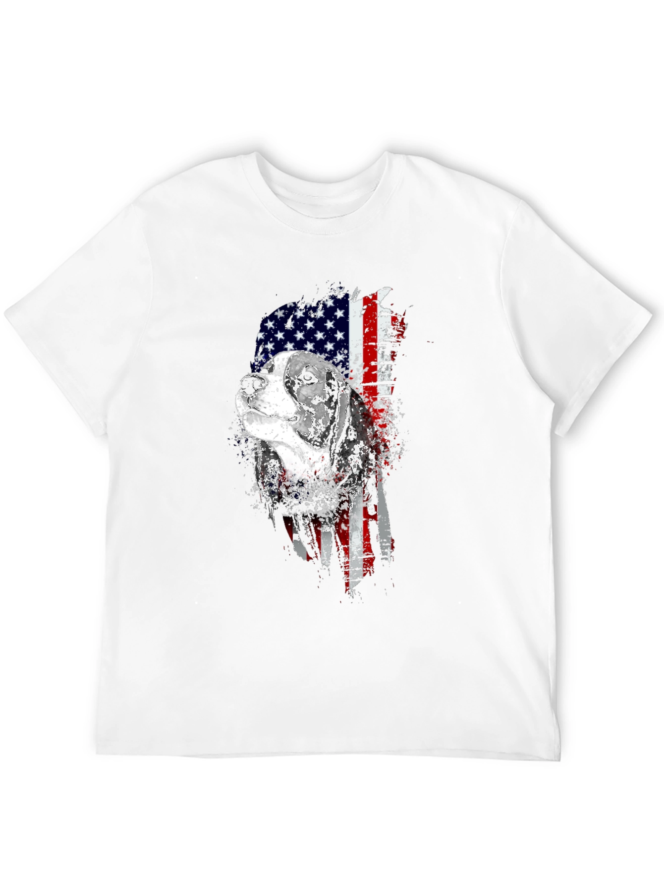Patriotic Beagle Dog American Flag Graphic Tee