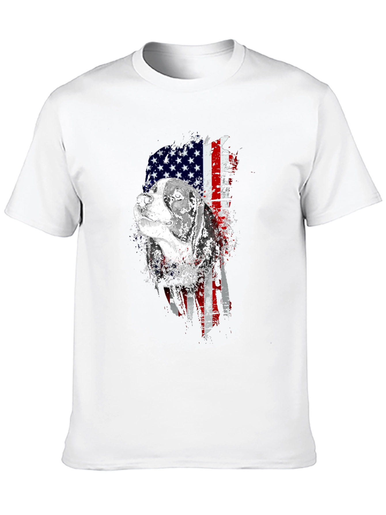 Patriotic Beagle Dog American Flag Graphic Tee