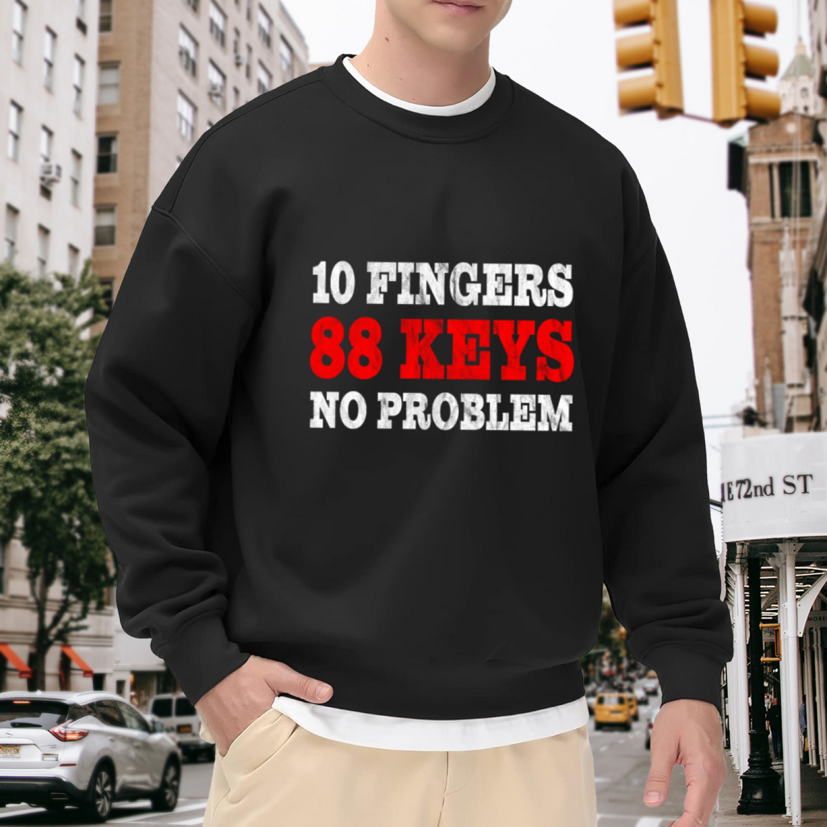 Piano Lover Design - Crewneck Sweatshirt | Piano Player, Music Lover Gift