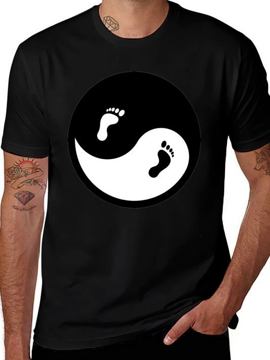 Yin Yang Footprint Graphic Tee - Balance & Comfort