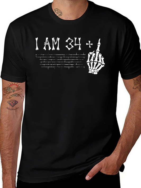 I Am 34 + 1 Skeleton Graphic Tee - Black