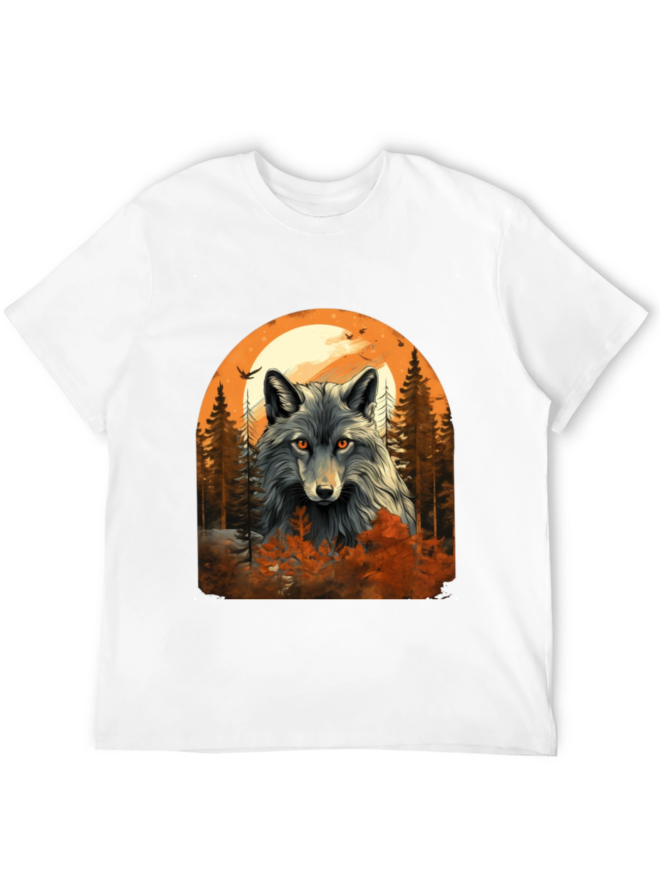 Wolf Moon Forest Graphic Tee - Black