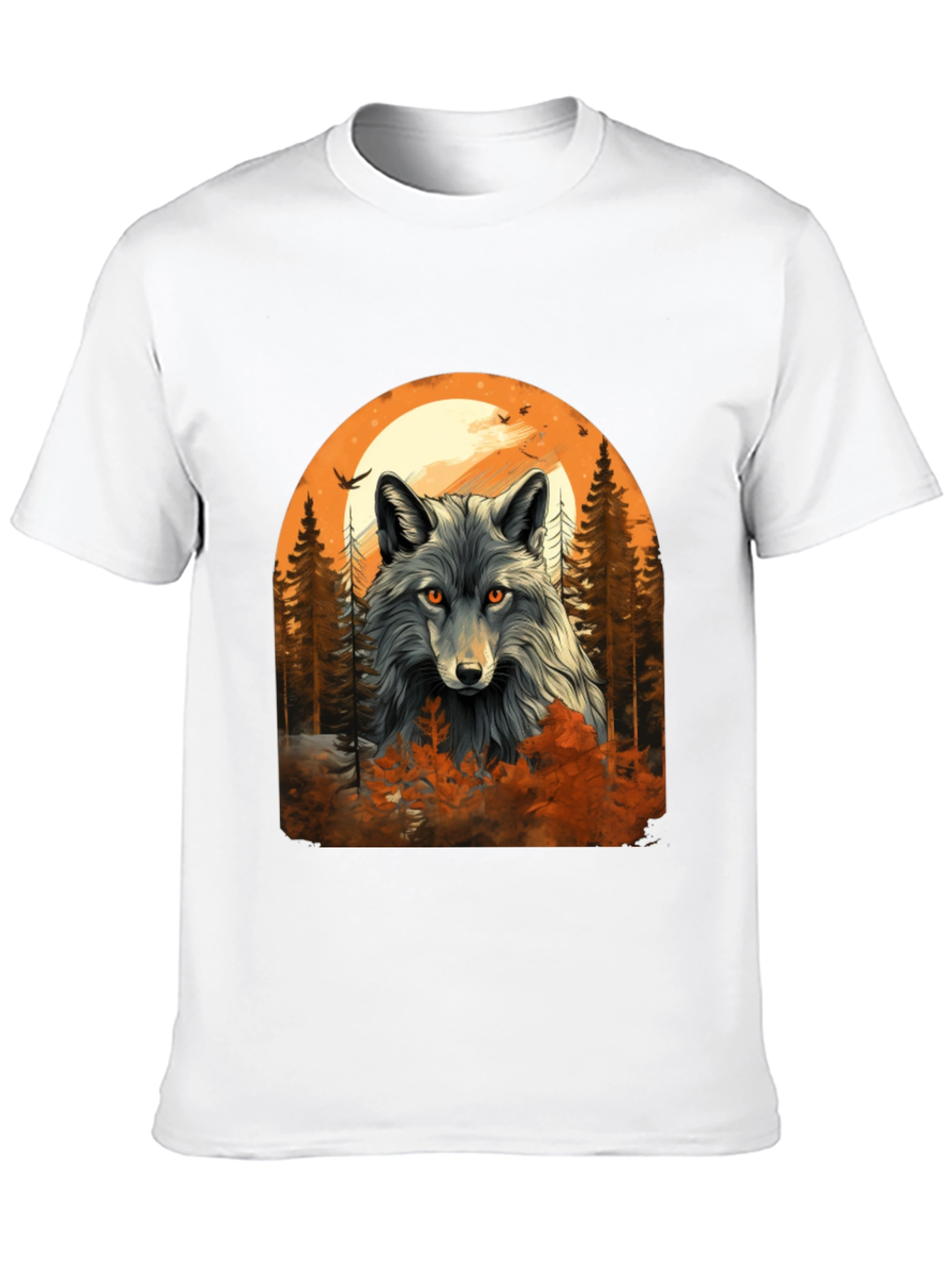 Wolf Moon Forest Graphic Tee - Black