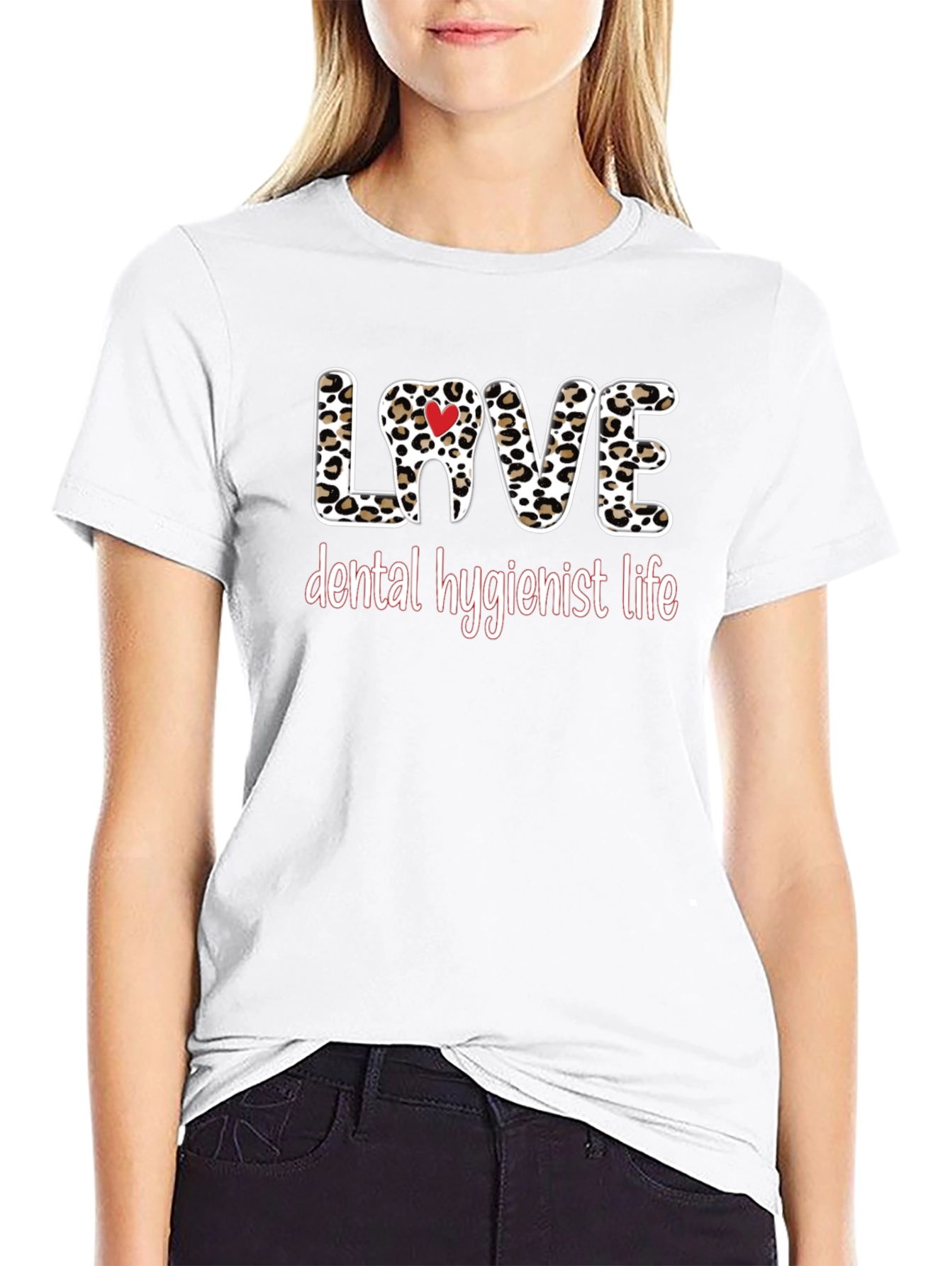 Dental Hygienist Love Leopard Print T-Shirt