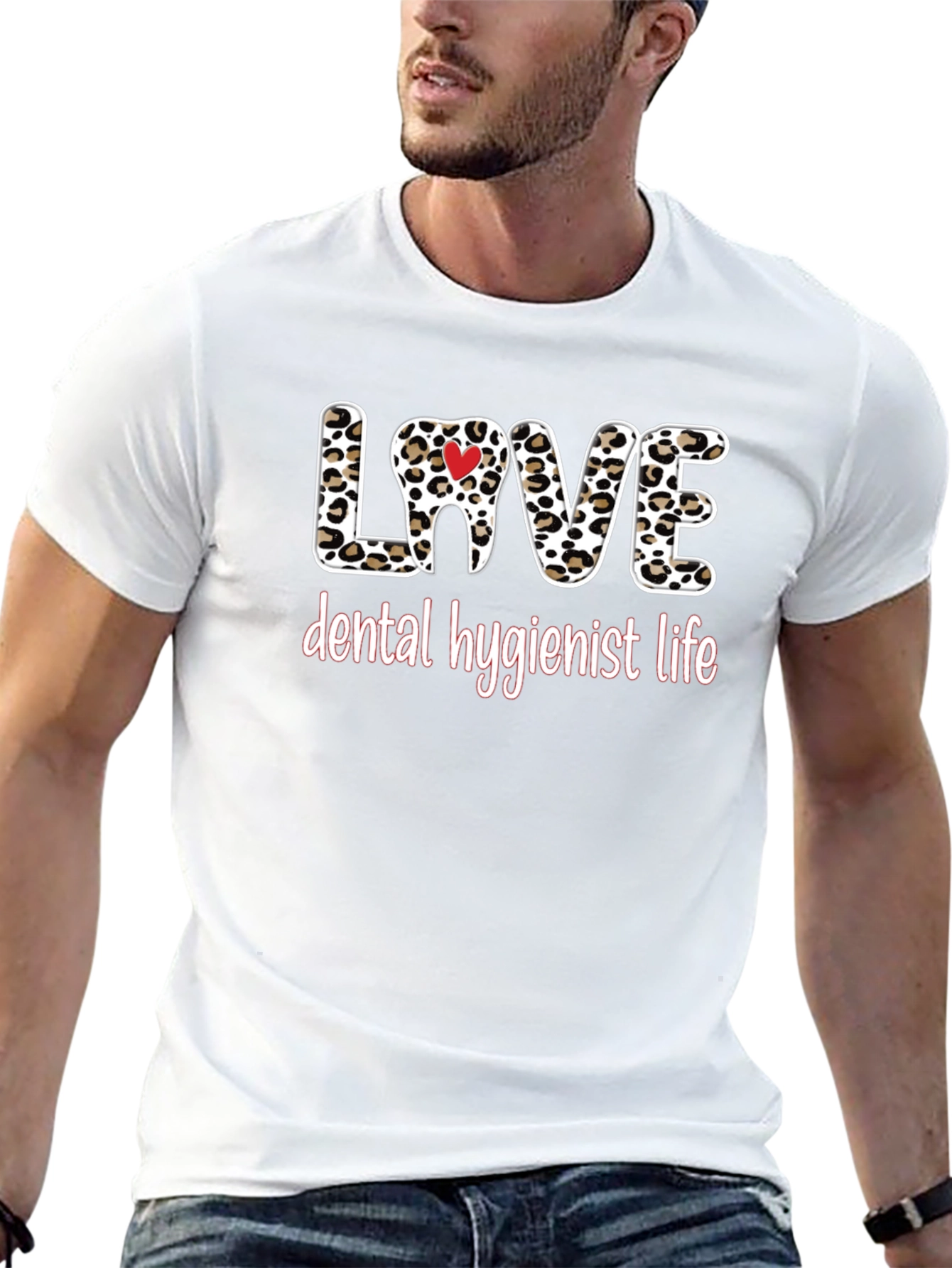 Dental Hygienist Love Leopard Print T-Shirt