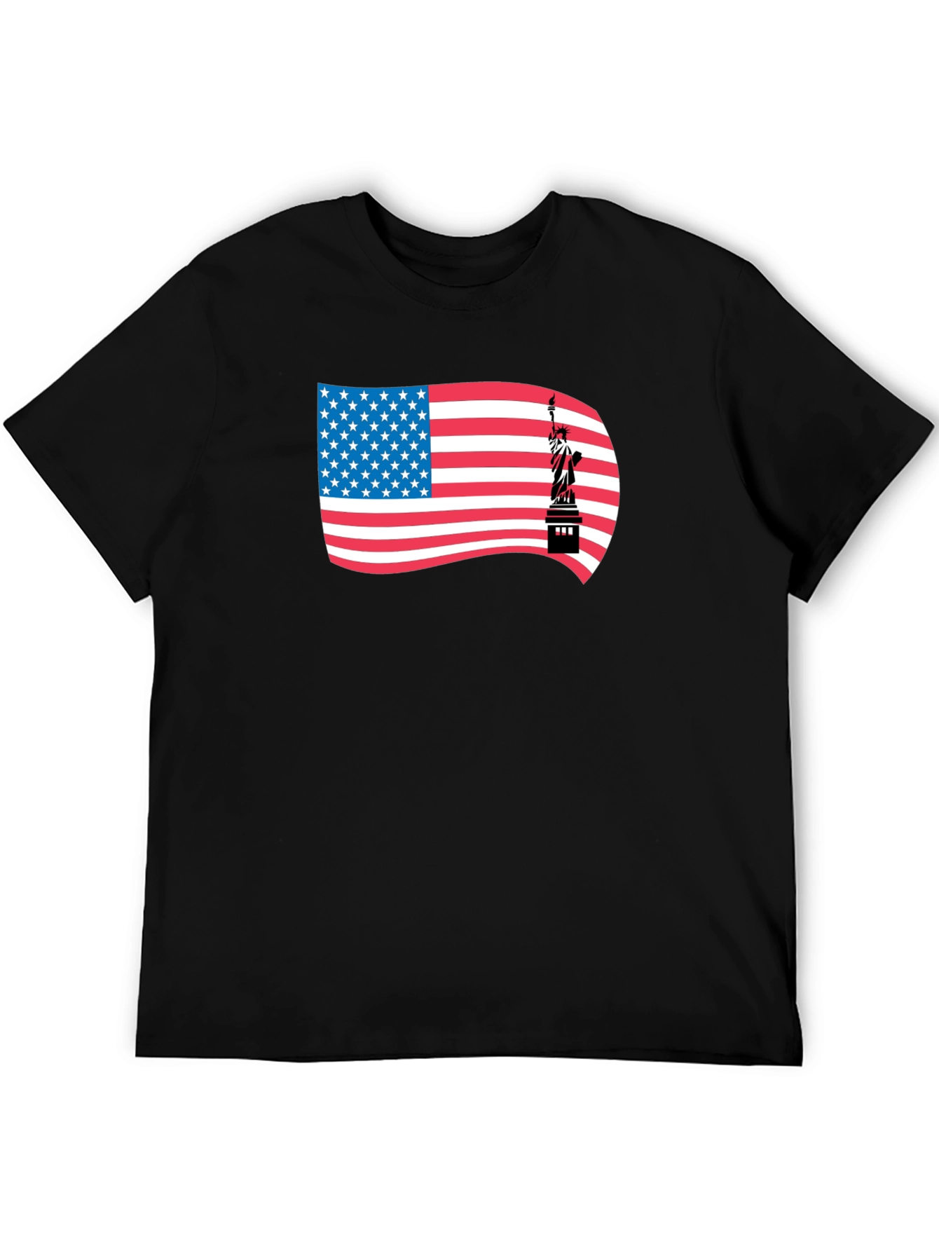 USA Flag Statue of Liberty Graphic T-Shirt