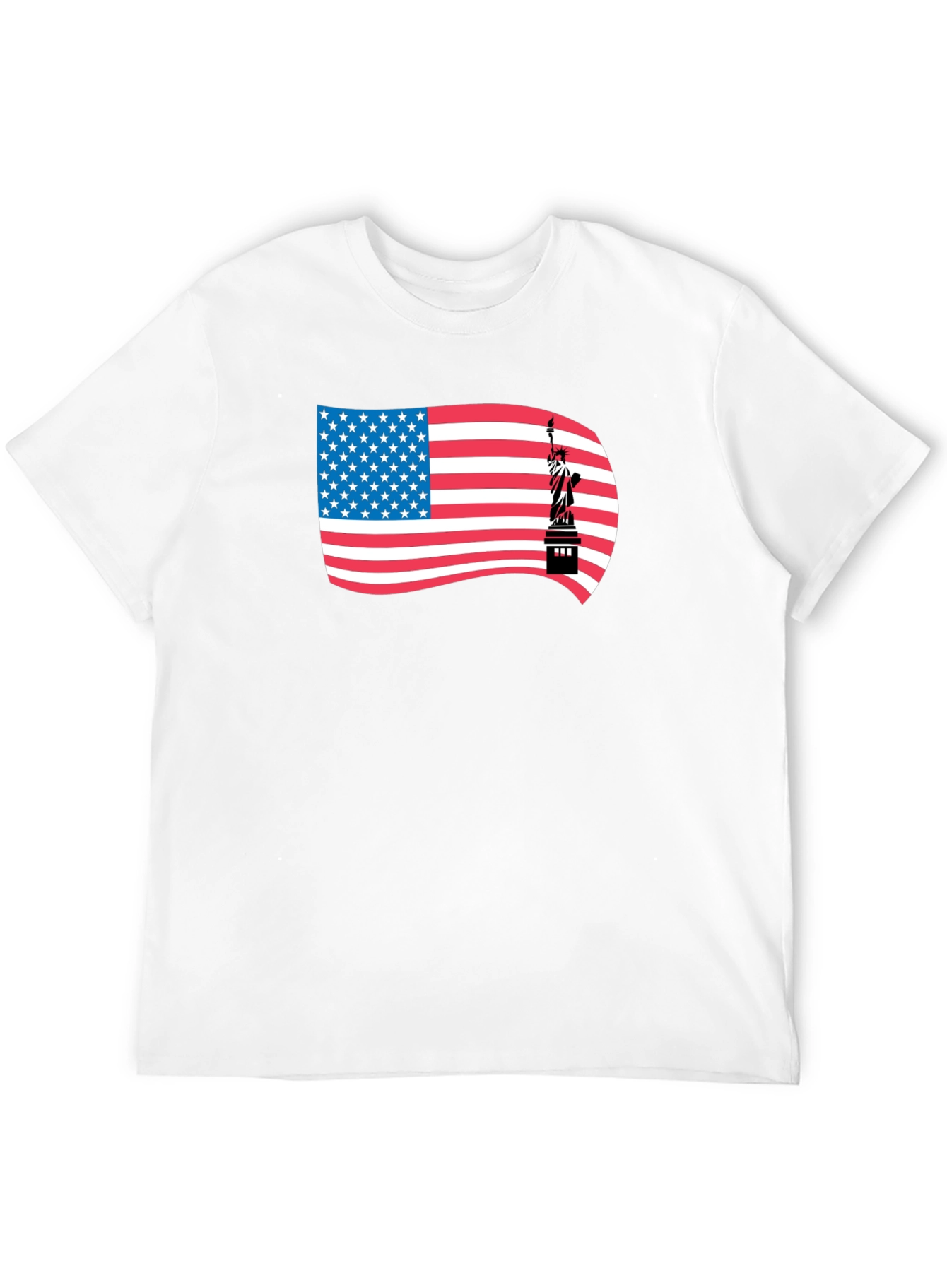 USA Flag Statue of Liberty Graphic T-Shirt