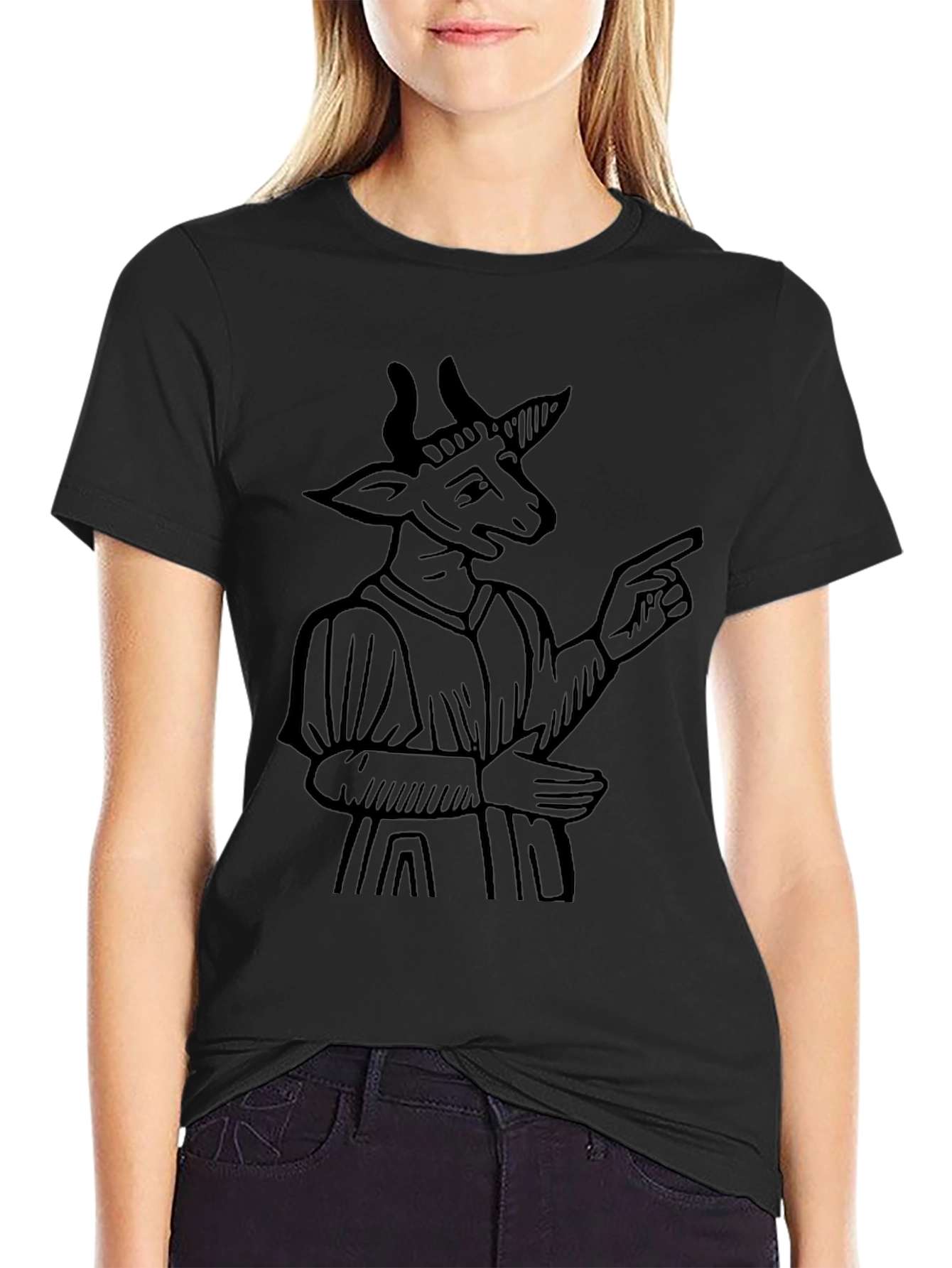 Black Goat Tee - Unique Graphic Print T-Shirt