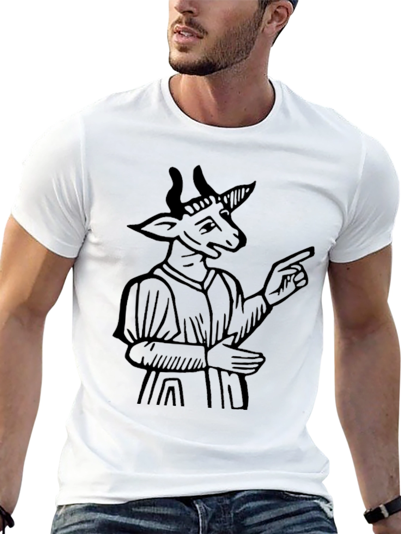 Black Goat Tee - Unique Graphic Print T-Shirt