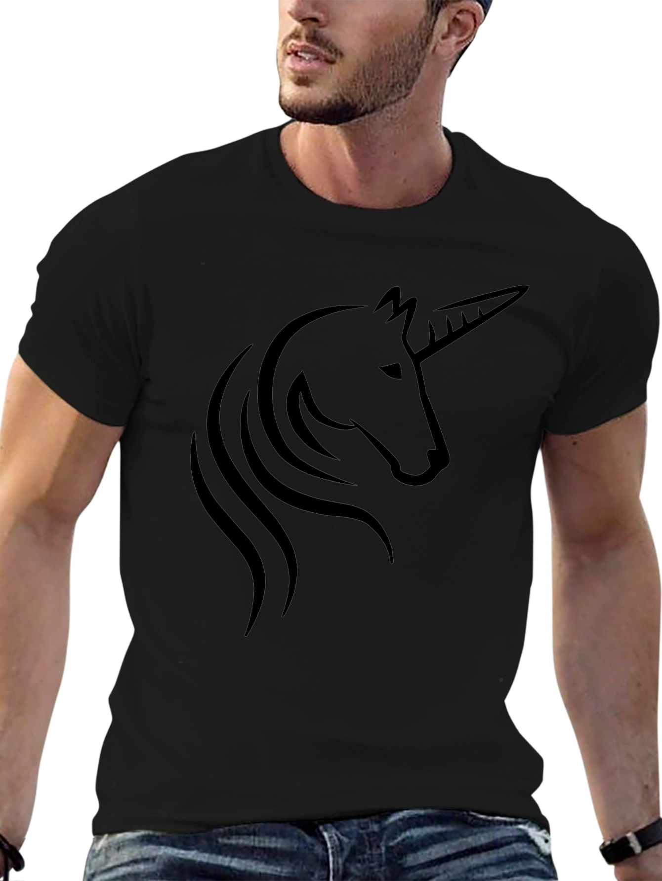 Unicorn Graphic Black T-Shirt