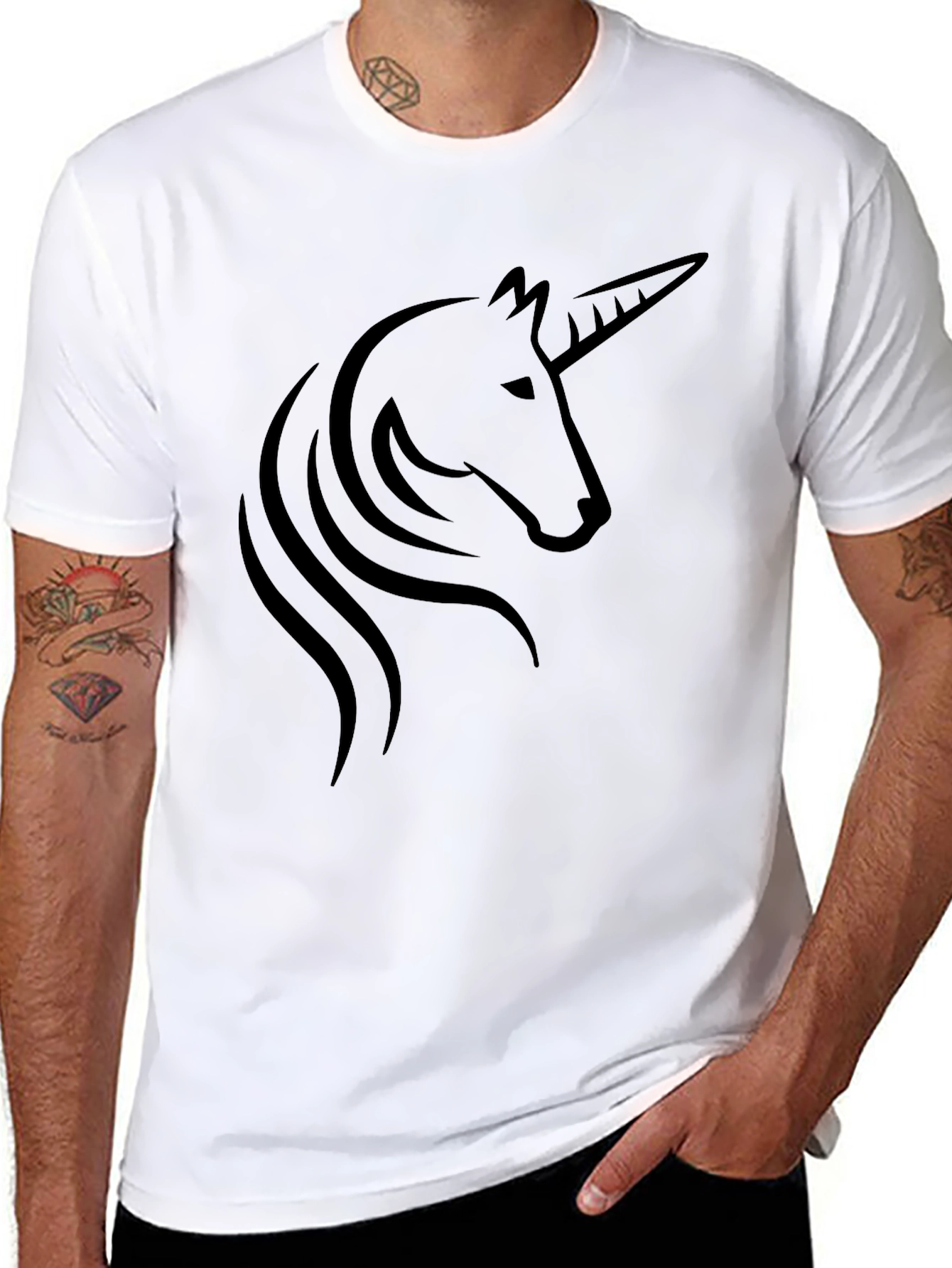Unicorn Graphic Black T-Shirt
