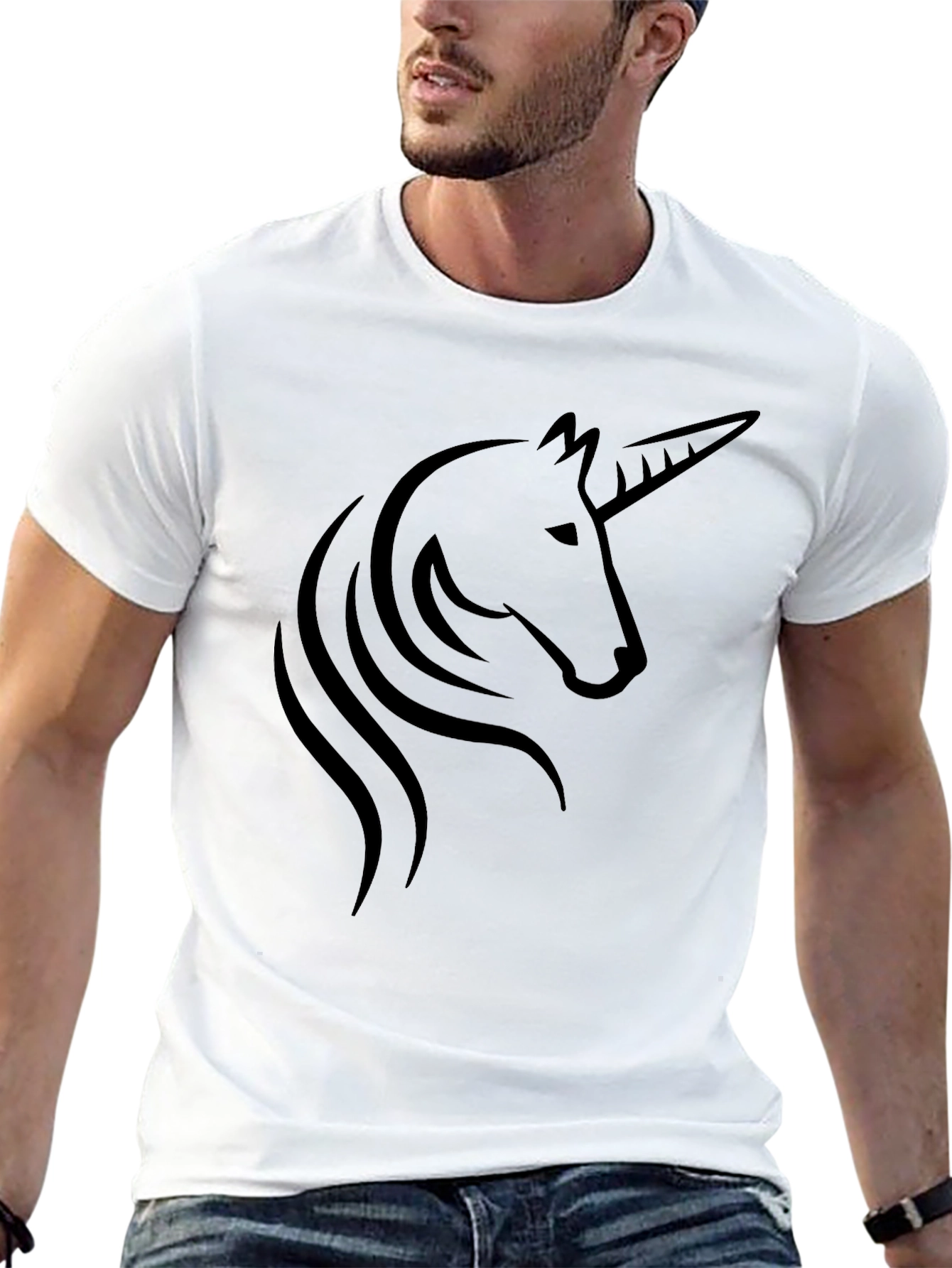Unicorn Graphic Black T-Shirt