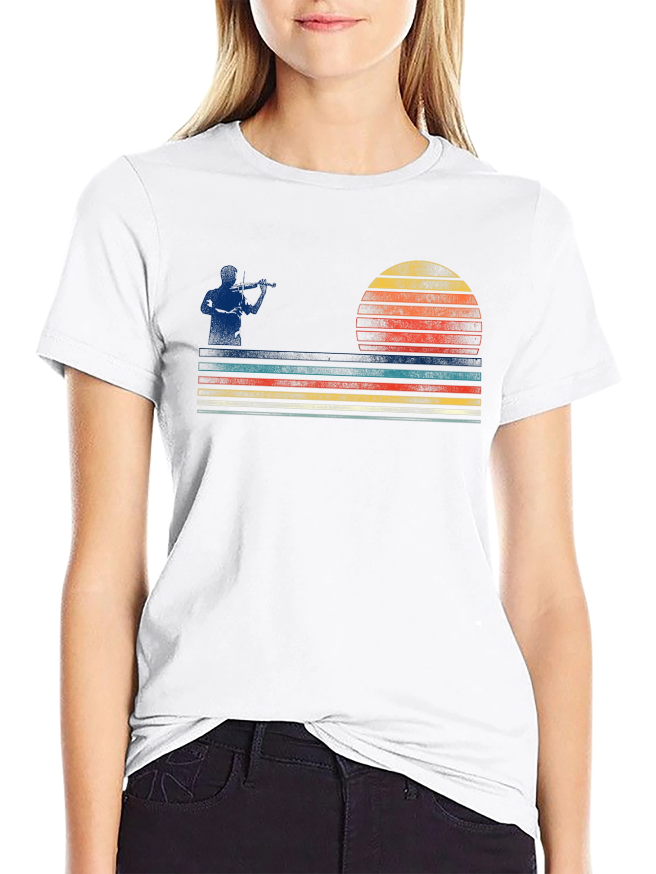 Retro Fiddler Sunset Graphic Tee