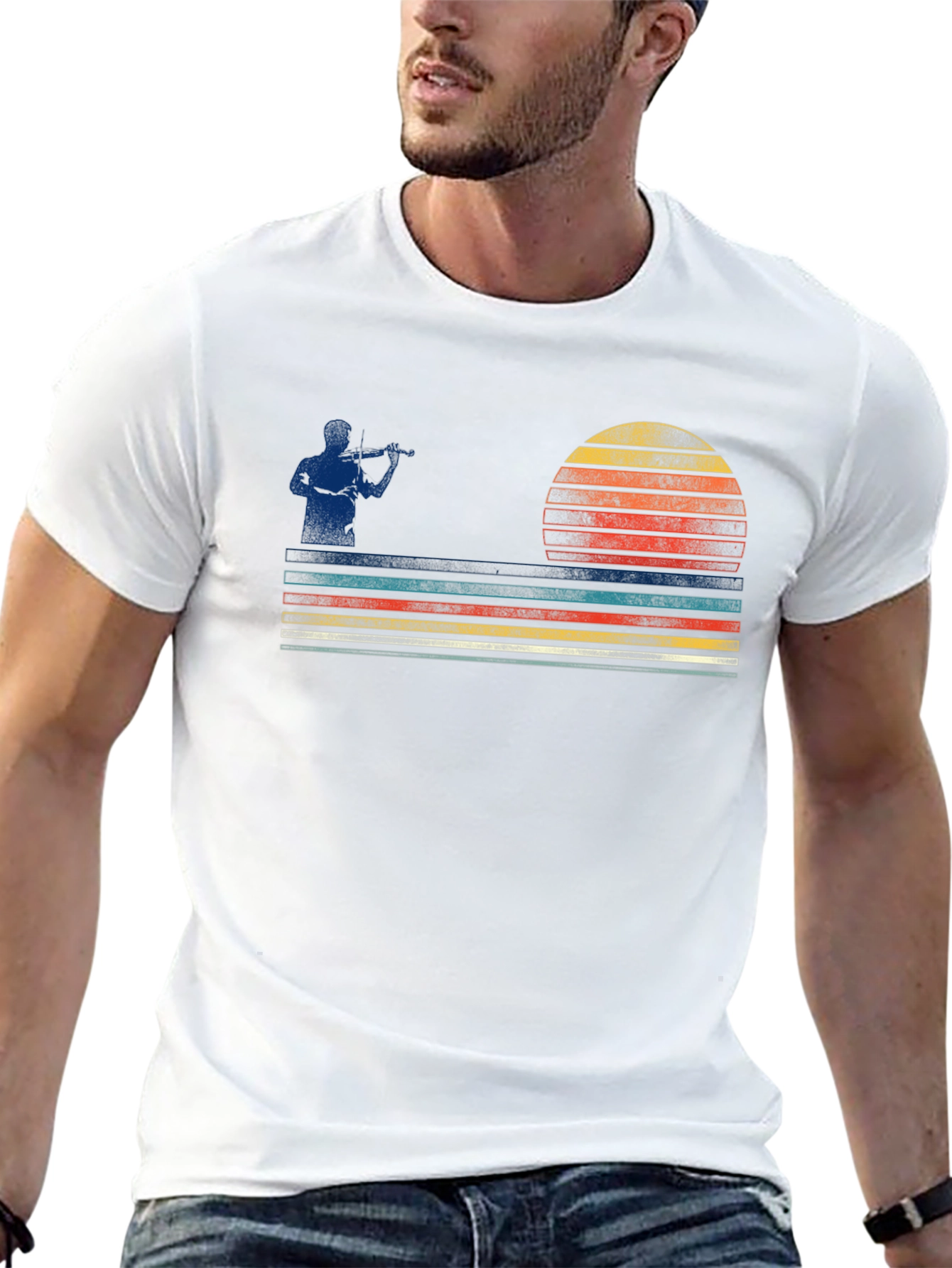 Retro Fiddler Sunset Graphic Tee