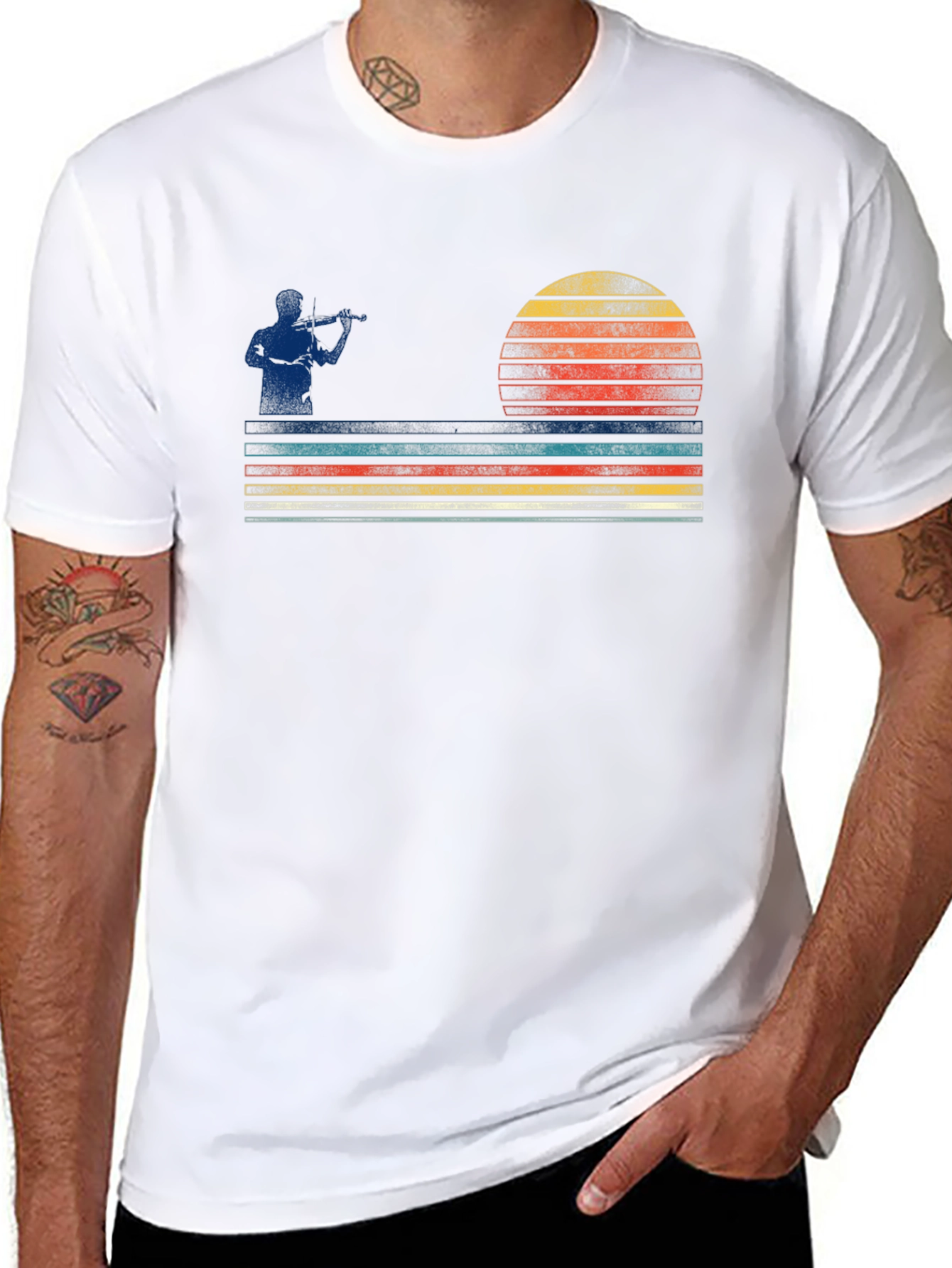 Retro Fiddler Sunset Graphic Tee