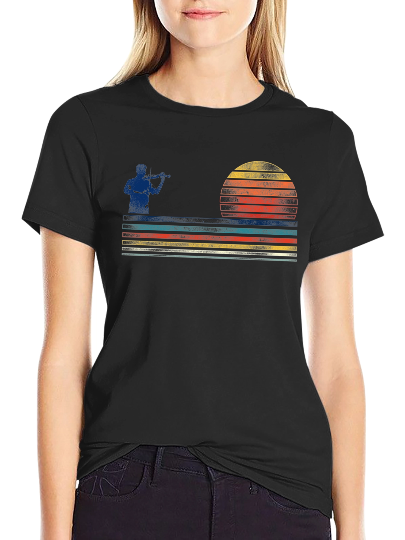 Retro Fiddler Sunset Graphic Tee