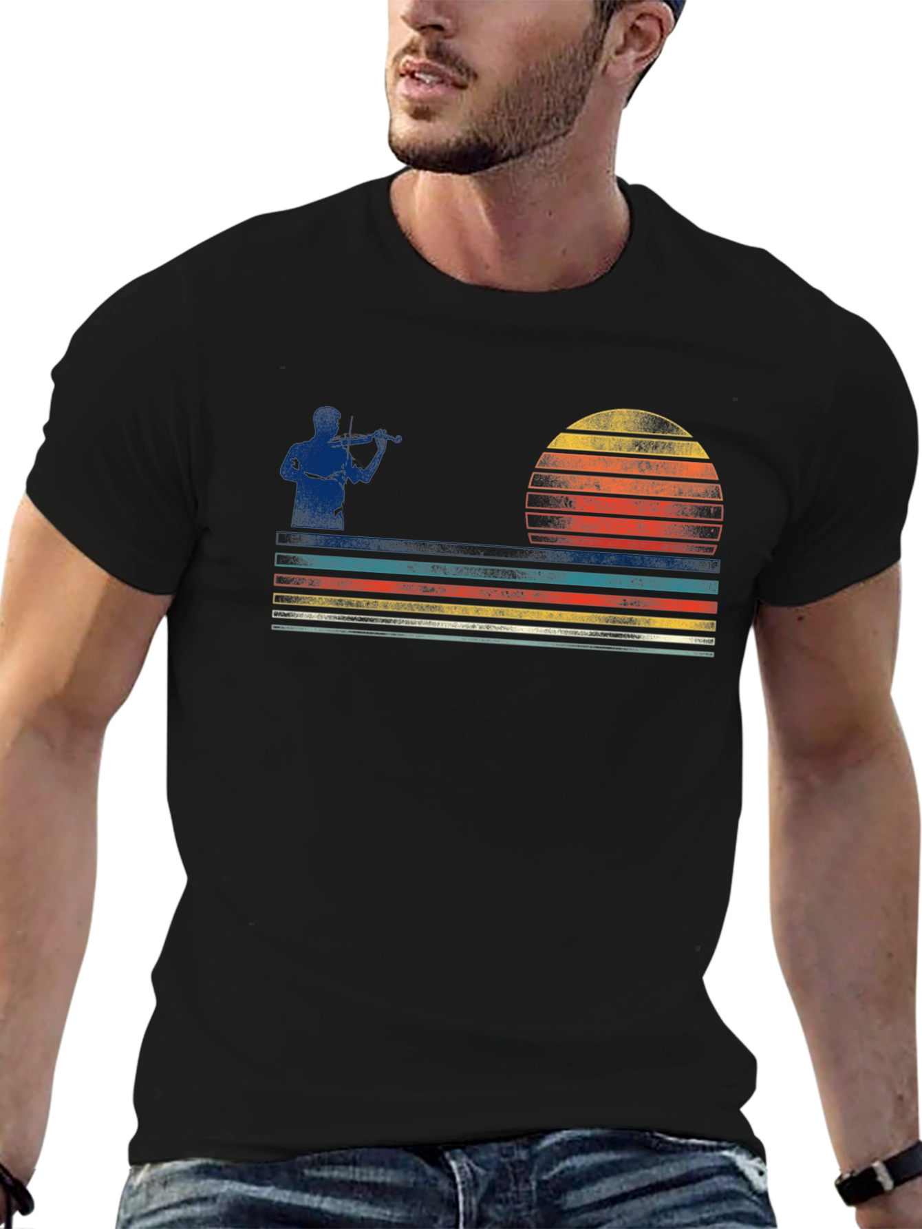 Retro Fiddler Sunset Graphic Tee