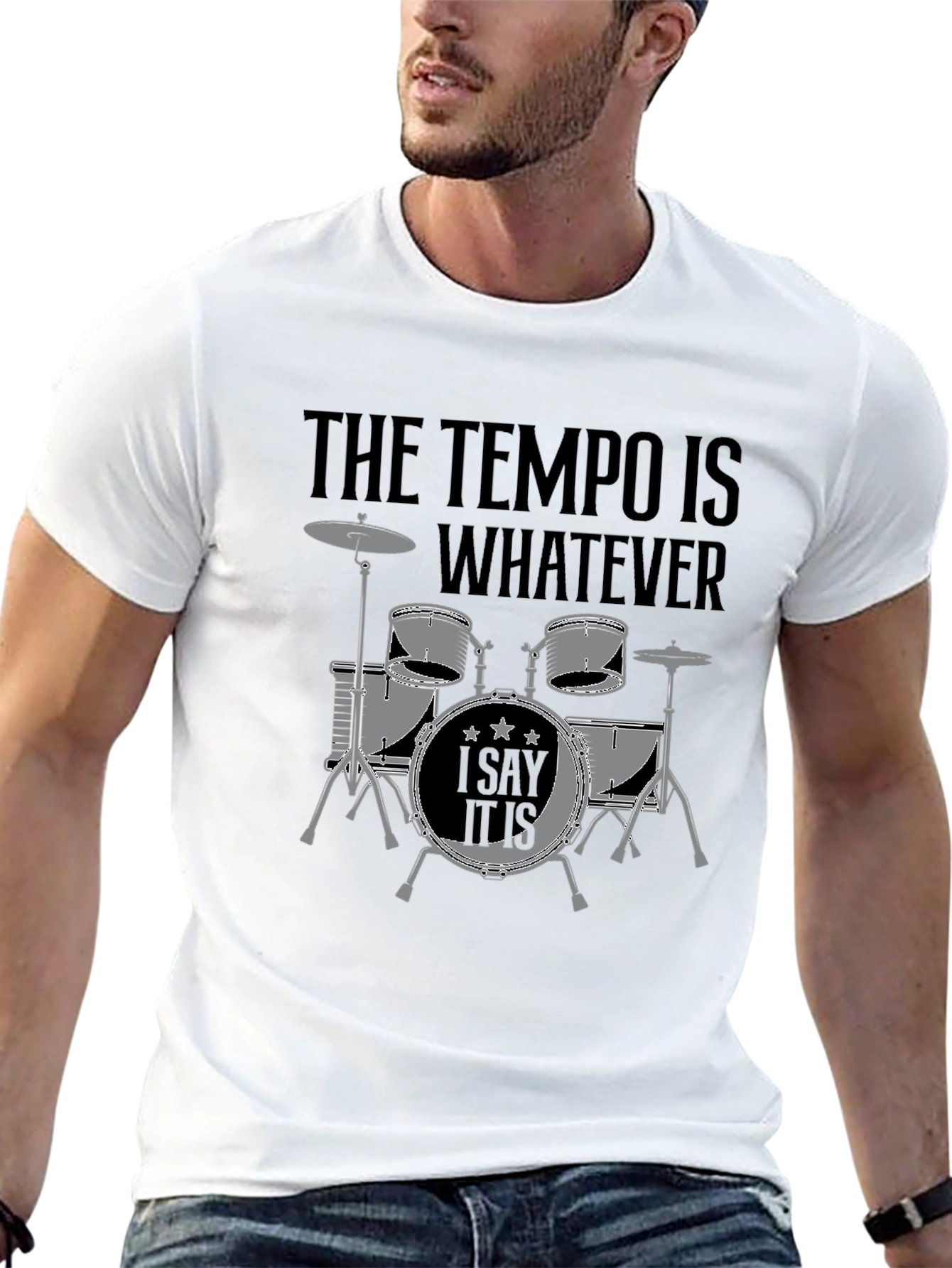 The Tempo Is Whatever T-Shirt - Drummer Design