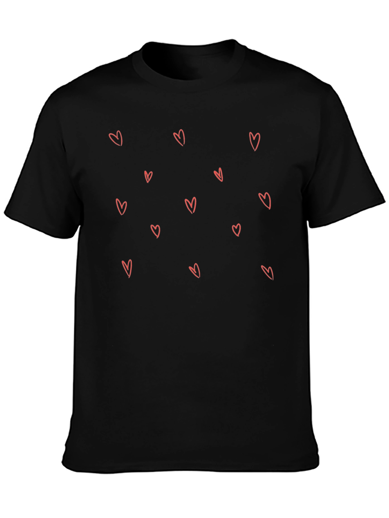 Heart Print Crew Neck Tee