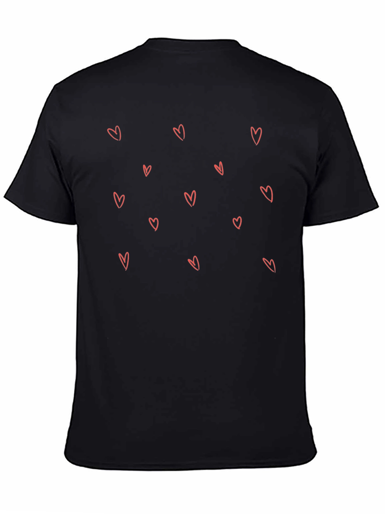 Heart Print Crew Neck Tee