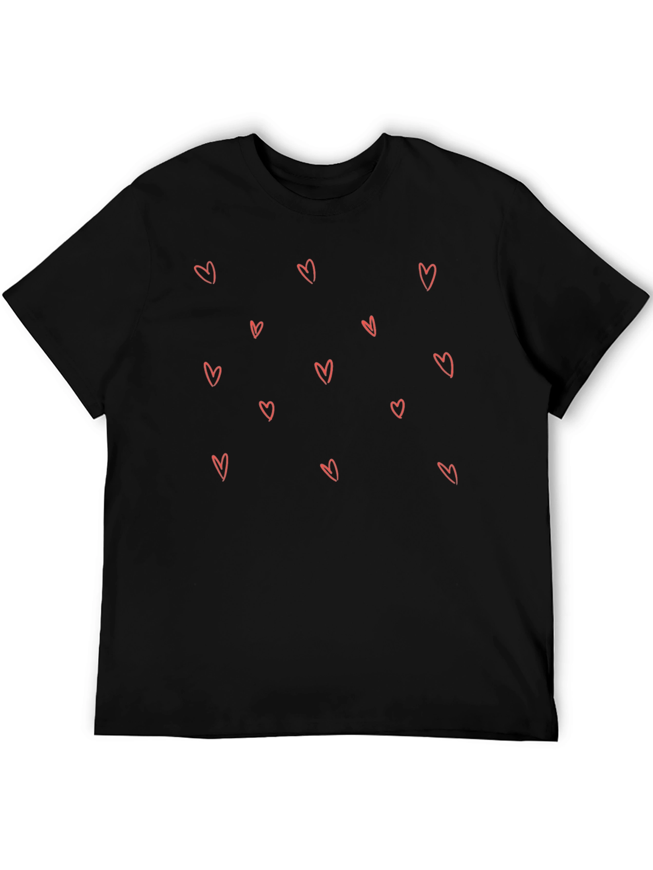 Heart Print Crew Neck Tee