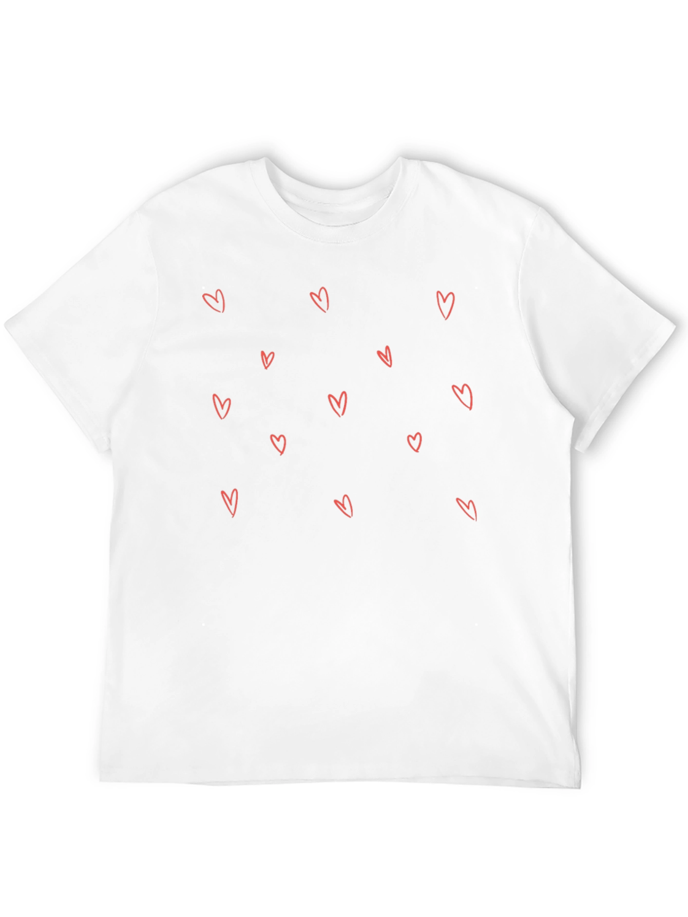 Heart Print Crew Neck Tee