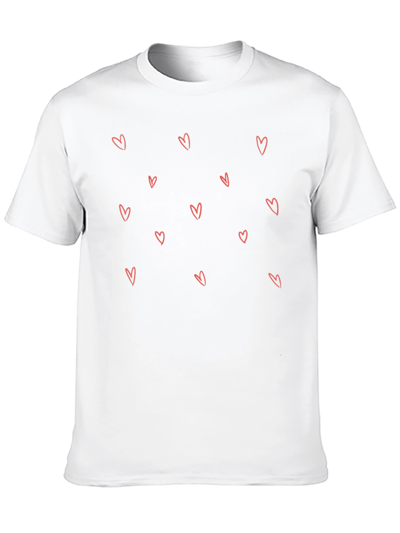 Heart Print Crew Neck Tee