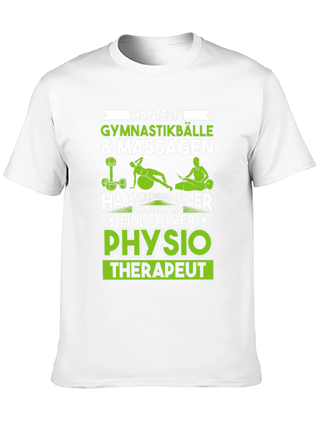 Physio Therapist T-Shirt - Hanteln & Gymnastikballe Design